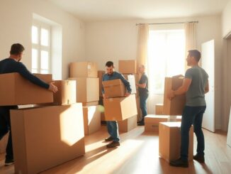 Équipe professionnelle vidant une maison à Bruxelles.